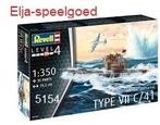 Modelbouw Revell Duitse duikboot TYPE VII C-41 1:350 - 5154, Ophalen of Verzenden, Nieuw, 1:200 of kleiner, Revell