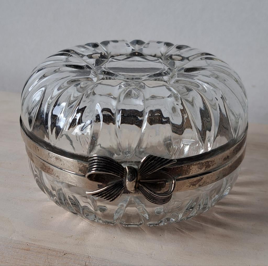 Vintage glazen bonbonnière, Ophalen of Verzenden