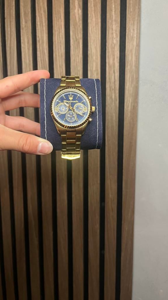 Maserati horloge goud, Overige merken, Polshorloge, Ophalen of Verzenden, Zo goed als nieuw