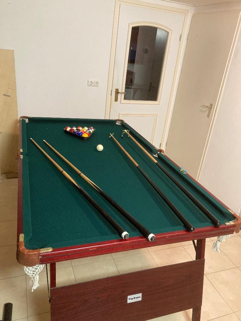 Pooltafel inklapbaar, Sport en Fitness, Biljarten en Poolen, Ophalen, Zo goed als nieuw, Pooltafel