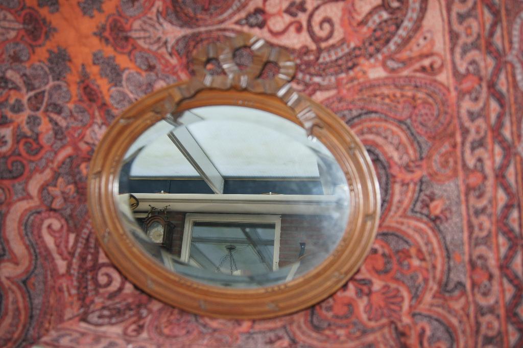 Spiegel ( Houtsnijwerk, Ophalen of Verzenden, Rechthoekig, Minder dan 50 cm