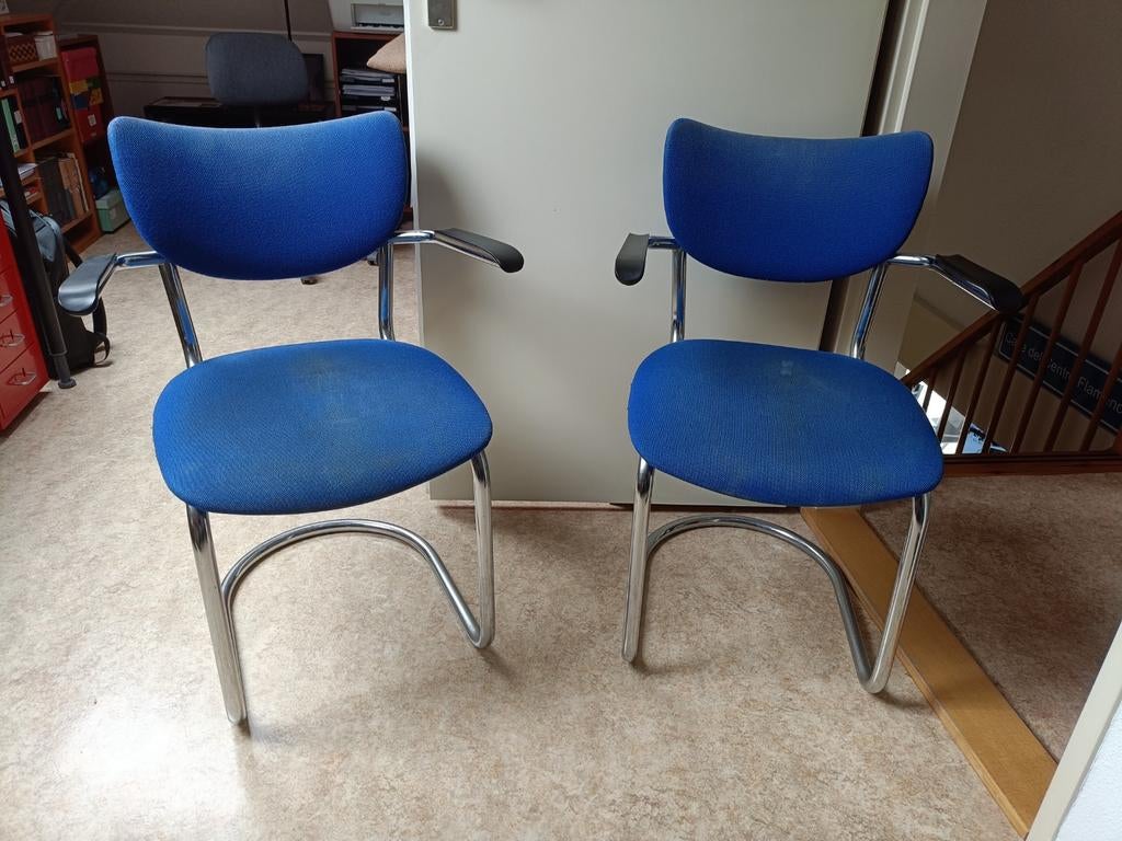 Gispen De Wit 3011 stoelen, Huis en Inrichting, Stoelen, Ophalen, Gebruikt, Twee, Blauw