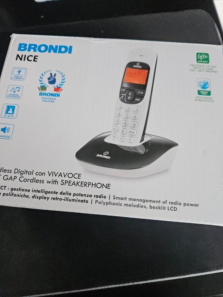 Brondi Nice DECT-telefoon nummerherkenning Zwart/ Wit nieuw., Telecommunicatie, Vaste telefoons | Handsets en Draadloos, Nieuw