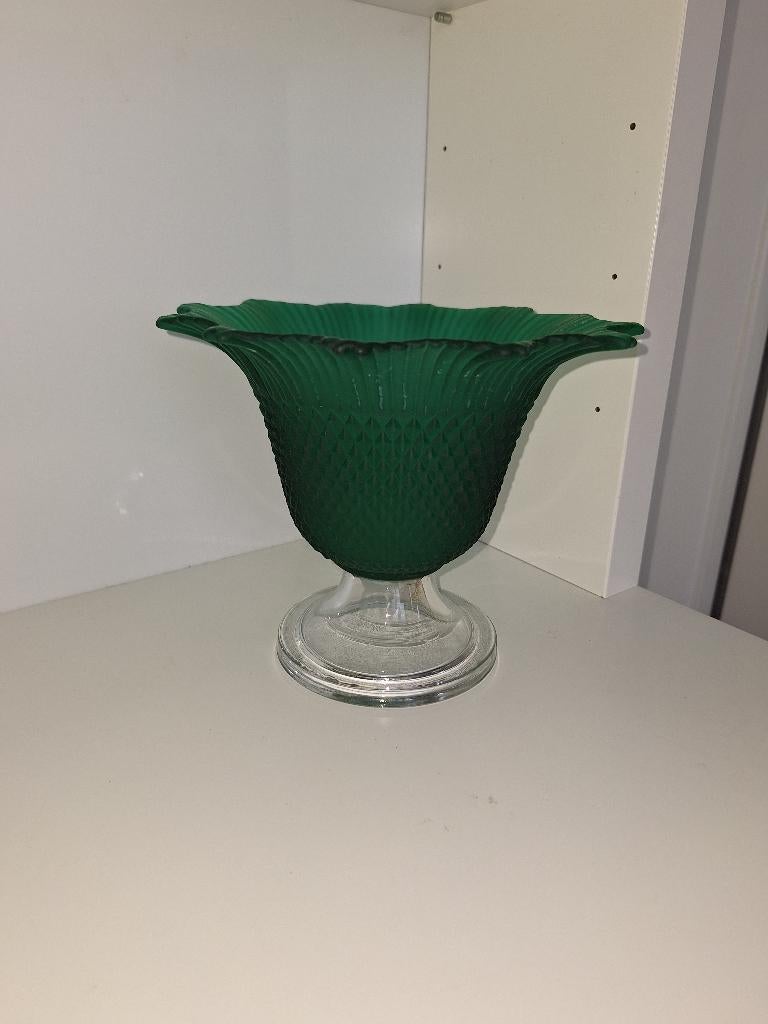 Bloemenvaas Groen Glas, Ophalen, Minder dan 50 cm, Groen, Glas