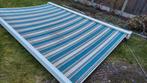 Zonnescherm 4x3 m – knikarm – gestreept doek – handmatig, Ophalen, Gebruikt, 150 tot 300 cm, 250 cm tot 450 cm