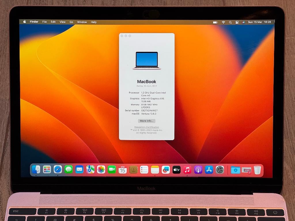 Apple MacBook 12 inch Retina 2017 – Rose Gold – 256GB SSD, Computers en Software, Apple Macbooks, Gebruikt, 256 GB, Qwerty, 8 GB