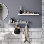 SONGMICS Wandrek, 2 zwevende planken, hoogglans wit, 60 cm, Ophalen, Nieuw
