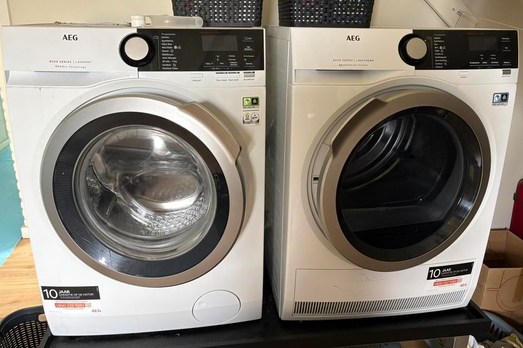 Wasmachine en droger AEG 8000 series. Tot 8 kilo, Ophalen, Gebruikt, 85 tot 90 cm