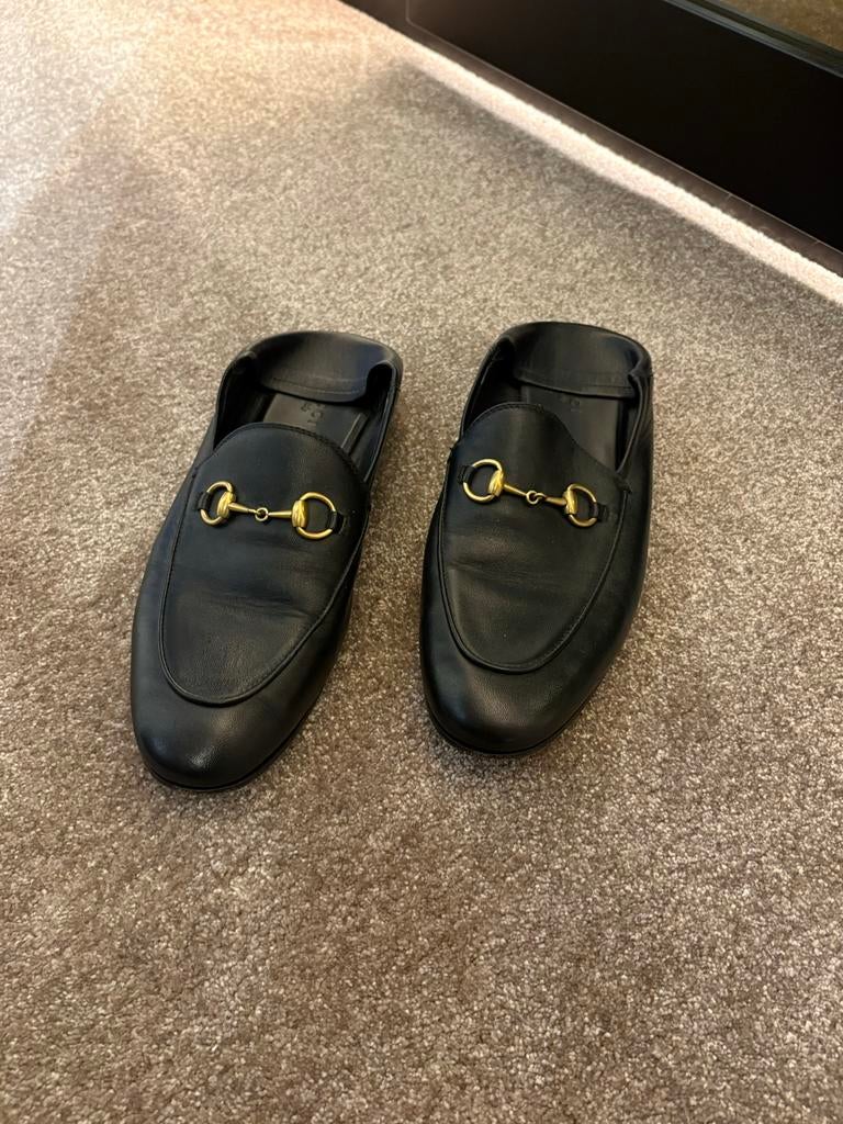 Gucci Princetown Loafers Zwart Leer Maat 37.5, Kleding | Dames, Schoenen, Ophalen of Verzenden, Gedragen, Zwart, Instappers