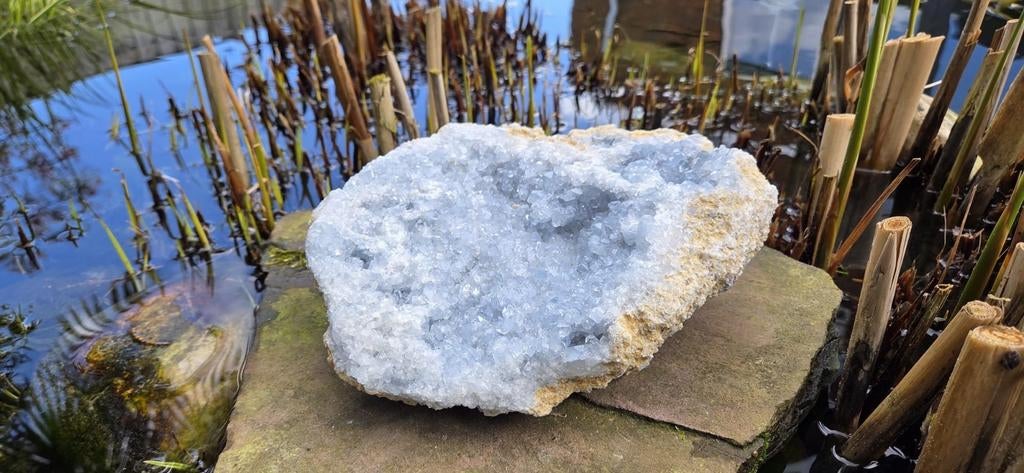 Grote Celestien Geode - 5kg - Prachtige Blauwe Kristallen, Verzamelen, Ophalen of Verzenden