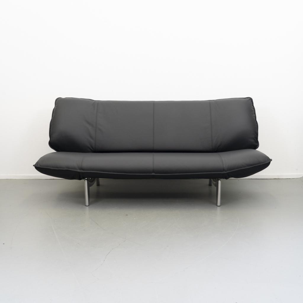 2x Leolux Tango 2-zits/192cm Bank Zwart Leer - Gepolijst, Niet ingevuld, Niet ingevuld, 125 cm of meer, Zo goed als nieuw