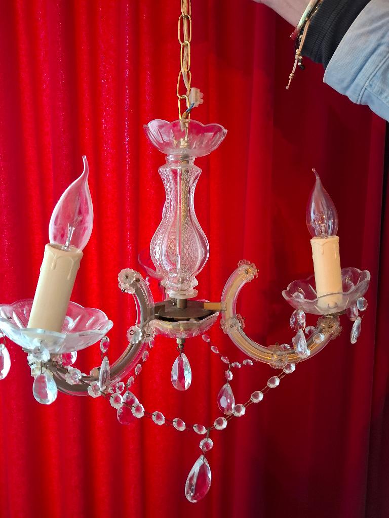 Kroonluchters 2 stuks, Ophalen, Gebruikt, Glas, Oud frans