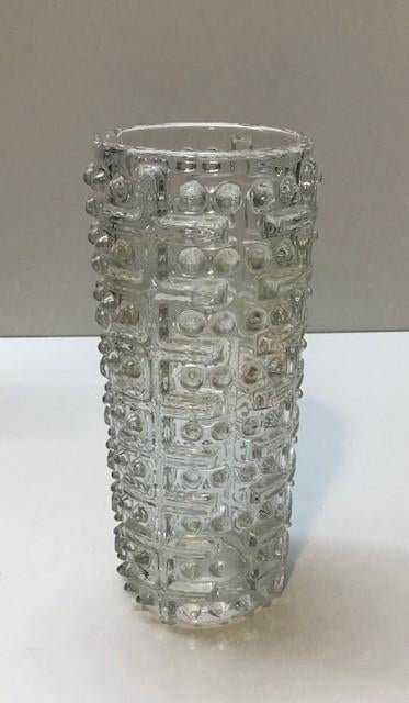 Vintage glazen cilinder vaas - Frantisek Peceny Candelwax, Huis en Inrichting, Woonaccessoires | Vazen, Overige kleuren, Ophalen of Verzenden