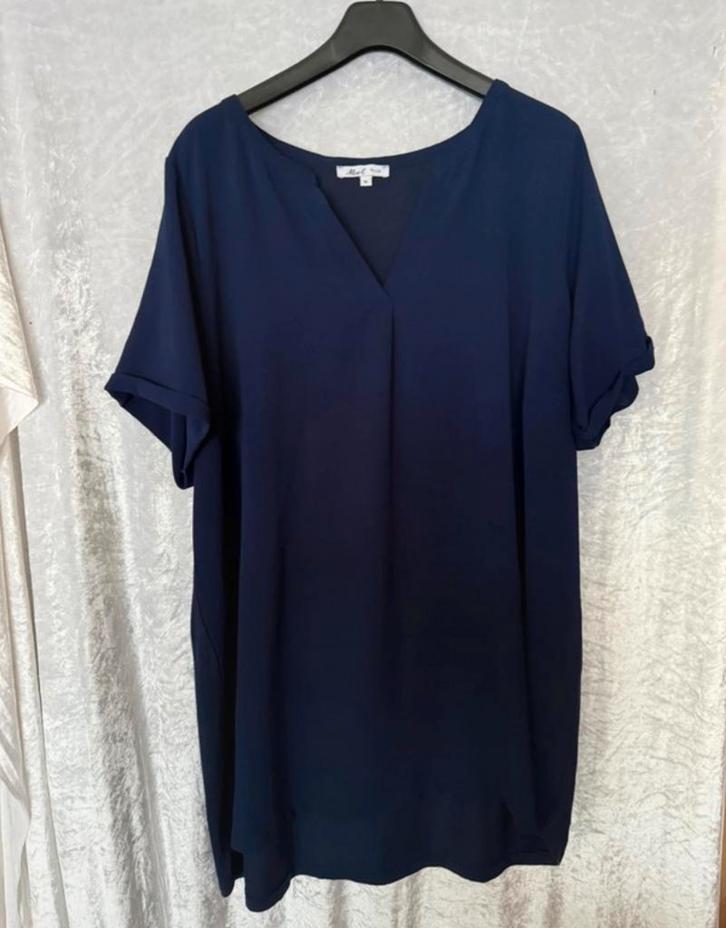 Miss E plus donkerblauw tuniek maat 54, Kleding | Dames, Grote Maten, Zo goed als nieuw, Shirt of Top, Blauw, Ophalen of Verzenden