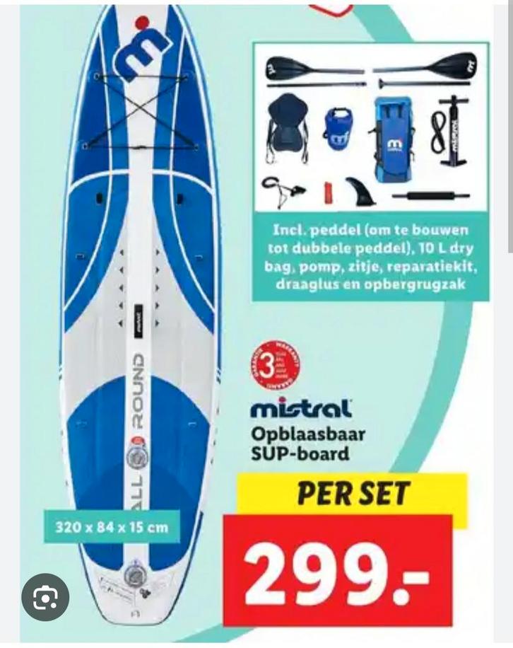 Mistral opblaasbaar sup board, Watersport en Boten, Suppen, Zo goed als nieuw, SUP-boards, Ophalen
