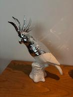 Pols Potten Kaketoe Beeld - Wit/Zilver Keramiek, Huis en Inrichting, Woonaccessoires | Overige, Ophalen, Zo goed als nieuw