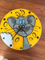 Bert Lambers Wandklok - Leuke Cartoon Muis en Kaas, Ophalen of Verzenden