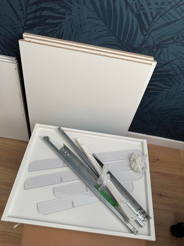 3 Komplement planken en 1 uittrekbare plank Ikea, Ophalen, Gebruikt, 50 tot 100 cm, Minder dan 100 cm