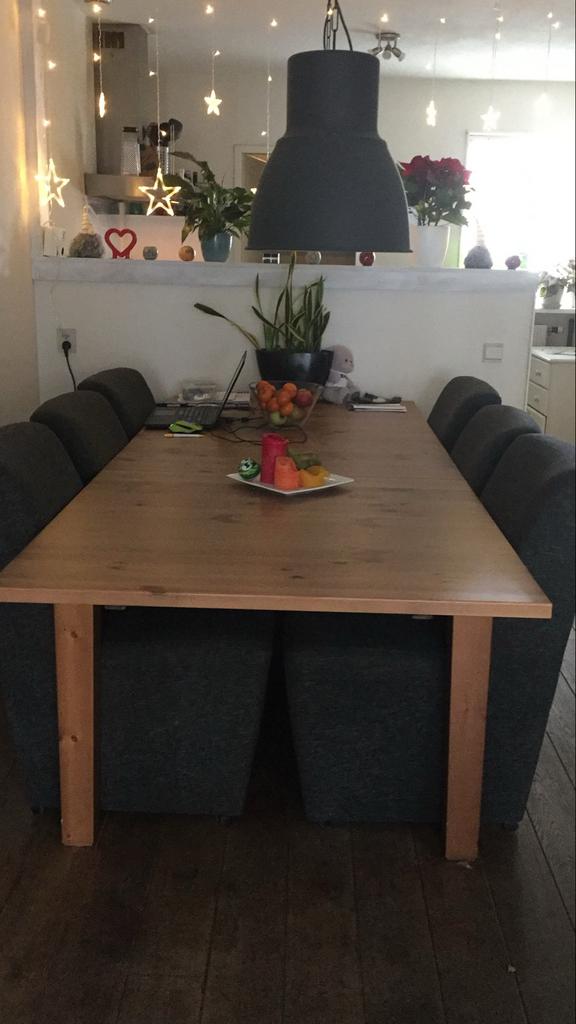 Ikea Bjursta uitschuifbare eettafel, Ophalen, Gebruikt, 200 cm of meer, 50 tot 100 cm