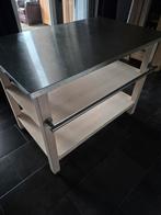 Keukeneiland / Werktafel met RVS blad, Huis en Inrichting, Keuken | Keukenelementen, Ophalen, 100 tot 150 cm, Bruin, 100 tot 150 cm