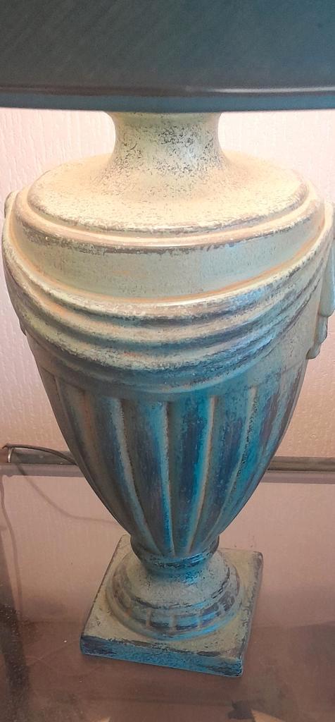 Antieke tafellamp met groene kap, Antiek en Kunst, Antiek | Lampen, Ophalen of Verzenden