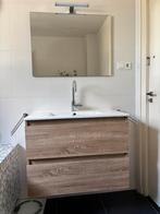 Badkamermeubel met Grohe kraan, spiegel en handdoekstangen, Zo goed als nieuw, Minder dan 100 cm, Wastafelkast, 25 tot 50 cm