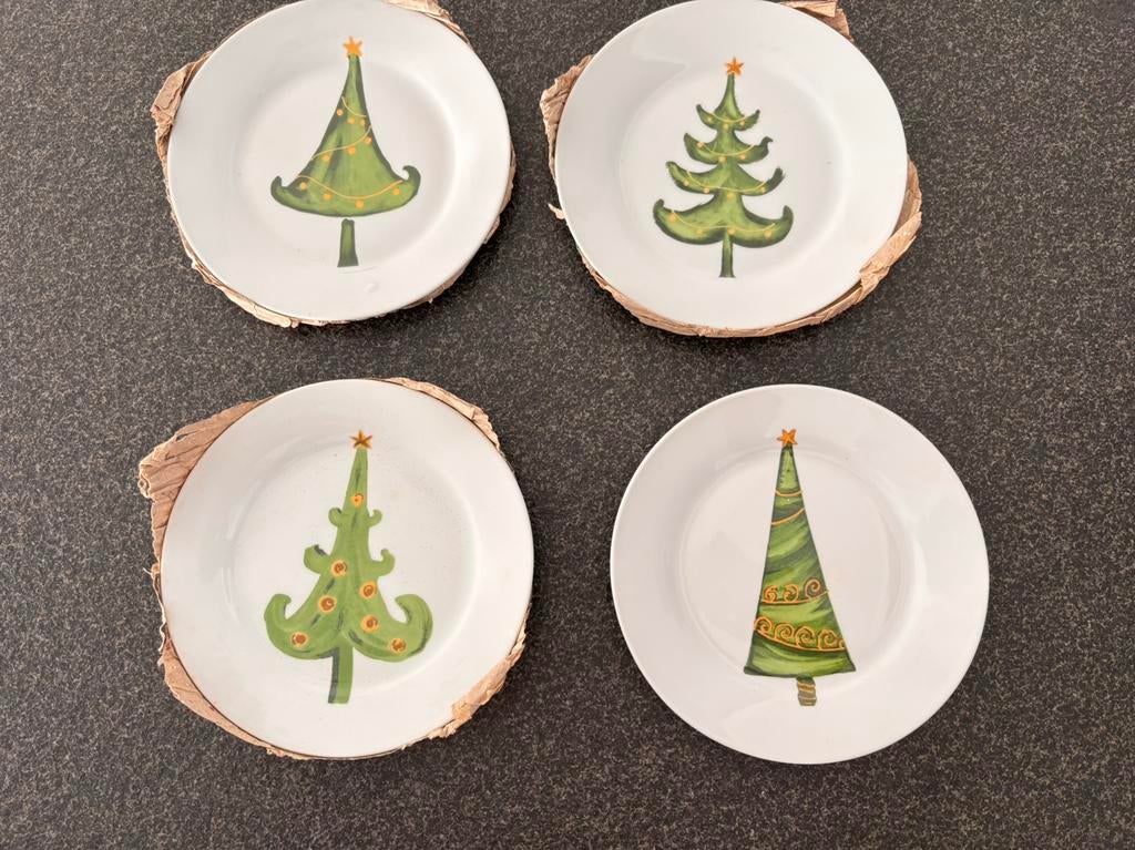 4 bordjes met kerstmotief, Ophalen, Nieuw, Overige stijlen, Bord(en)