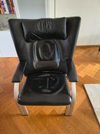 WK Möbel Relaxstoel - Zwart Leer - Goede Staat, Ophalen, Gebruikt, Zwart, Leer