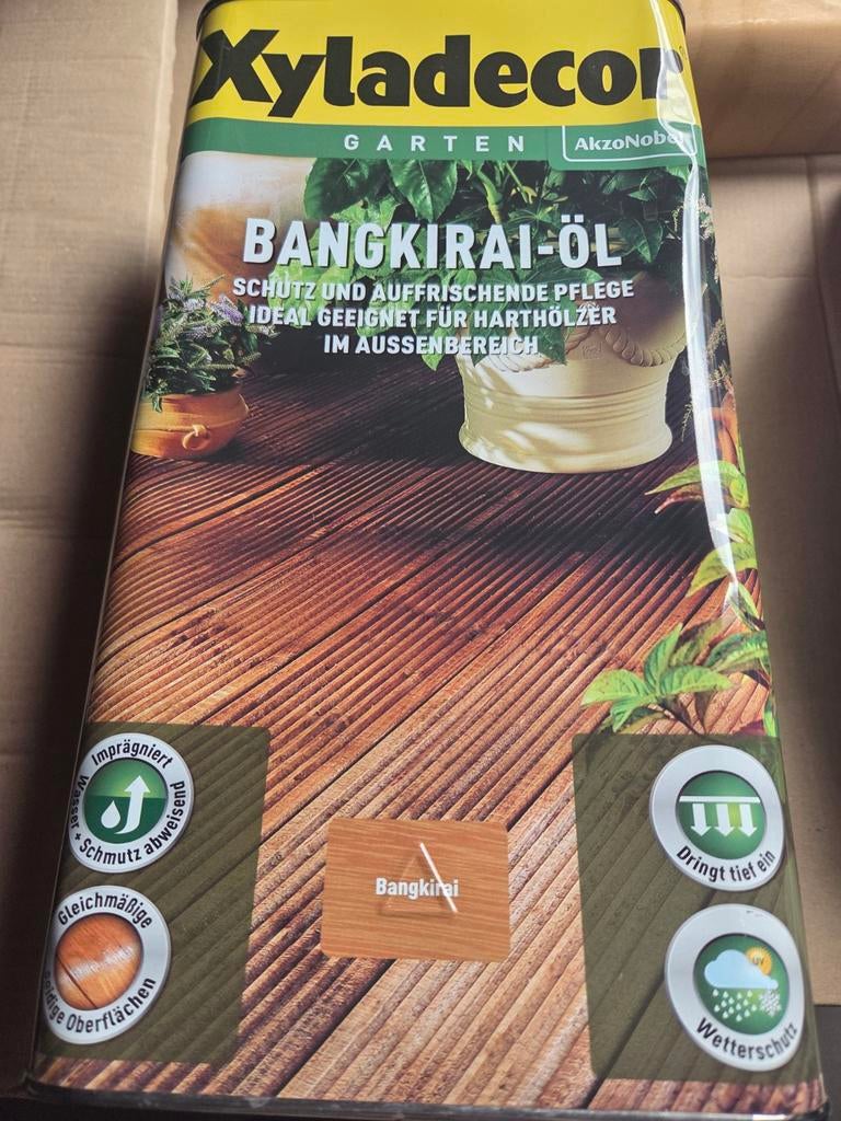 Xyladecor Bangkirai-Olie voor Harthout - 5Liter, Bruin, Nieuw, Beits, Ophalen of Verzenden