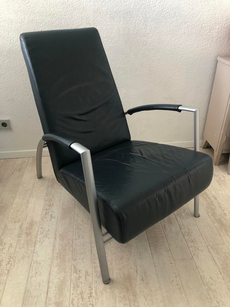 Harvink design leren stoel, Huis en Inrichting, Fauteuils, Ophalen, Gebruikt, 75 tot 100 cm, Leer