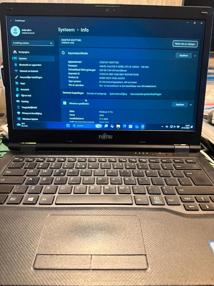 Fujitsu lifebook E548, Computers en Software, Windows Laptops, Gebruikt, 14 inch, SSD, 2 tot 3 Ghz, 8 GB, Qwerty, Ophalen of Verzenden