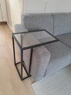 Ikea Vittsjö bijzettafel/laptophouder, zwart metaal/glas, Ophalen, Overige materialen, Gebruikt, 55 tot 75 cm