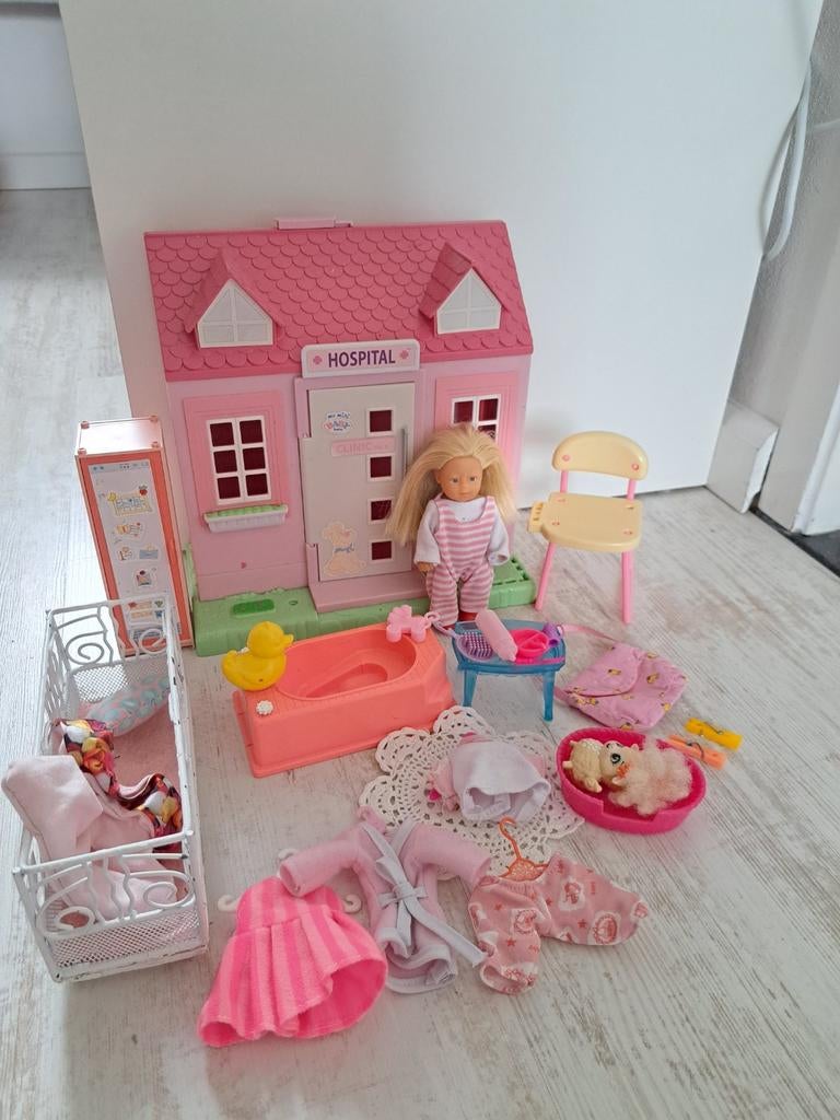 Mini baby born popje met haar en ziekenhuis, Ophalen of Verzenden, Gebruikt, Pop