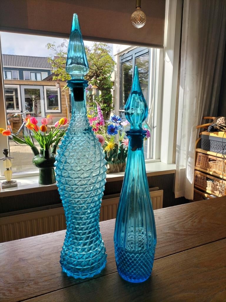 Twee Empoli glazen flessen vintage jaren 70, Ophalen of Verzenden