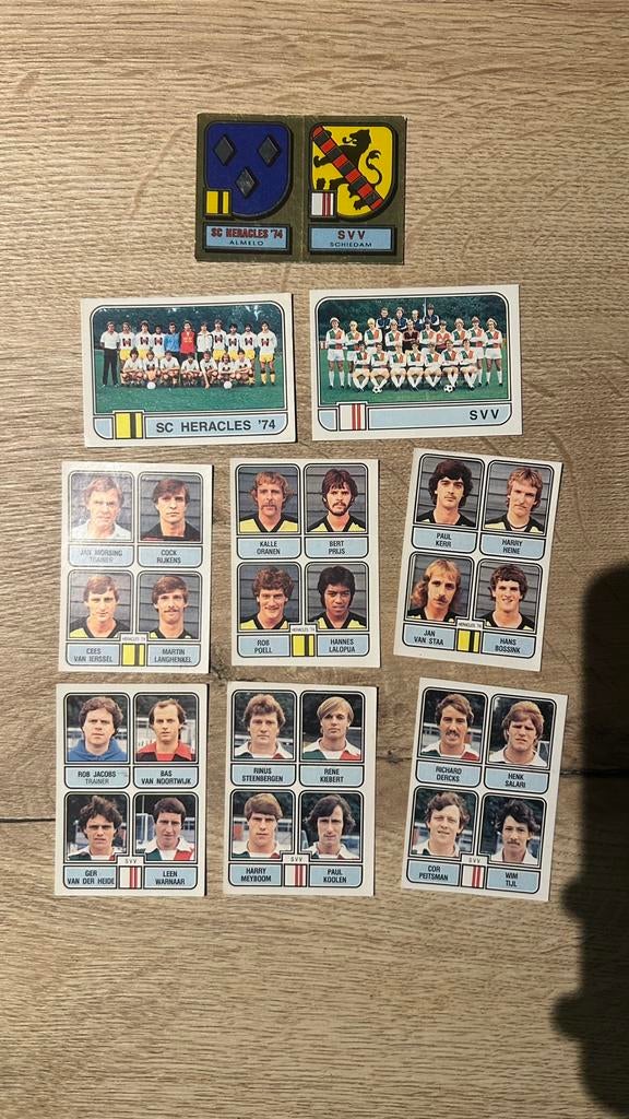 Panini Voetbal 82 plaatjes SC Heracles’74 & SVV set, Verzenden, Zo goed als nieuw, Meerdere plaatjes