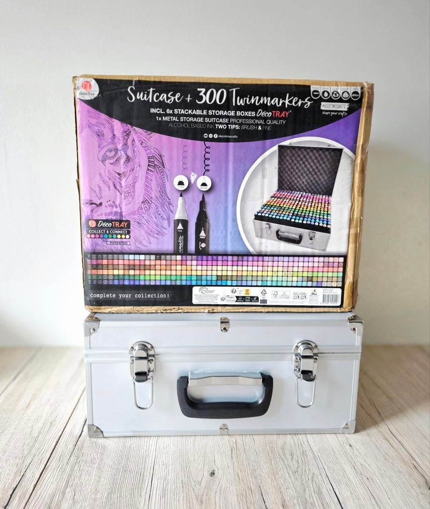 Decotime Koffer XXXL met 300 Twinmarkers, Hobby en Vrije tijd, Ophalen, Nieuw, Potlood of Stift