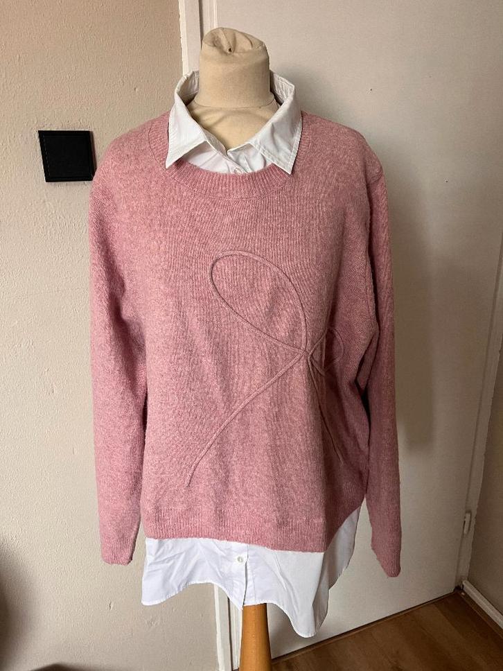 Leuke roze dames trui met blouse van Primark maat XXL, Kleding | Dames, Truien en Vesten, Zo goed als nieuw, Maat 46/48 (XL) of groter