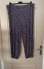 Pofbroek 56/58 Kelly Felder wijde pijpen paars/wit., Kleding | Dames, Ophalen of Verzenden, Nieuw, Paars, Broek of Spijkerbroek