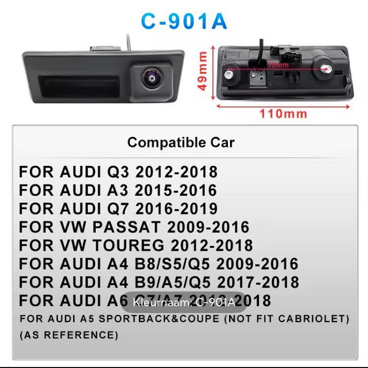 Achteruirijcamera voor audi en volkswagen, Auto diversen, Achteruitrijcamera's, Nieuw, Ophalen of Verzenden