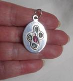 Zilveren vintage hanger met stenen nr.1500, Verzenden, Zo goed als nieuw, Zilver, Zilver