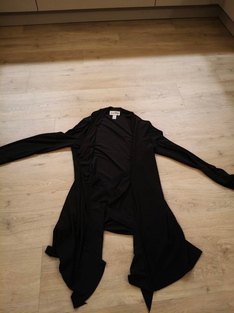 Joseph Ribkoff Zwarte Waterfall Duster Cardigan, Maat 38/40 (M), Zwart, Joseph Ribkoff, Ophalen of Verzenden