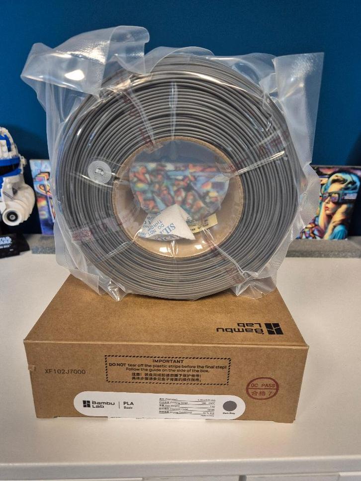 Bambu Lab PLA basic refill - Dark Gray (1kg), Computers en Software, 3D-printerbenodigheden, Nieuw, Ophalen of Verzenden