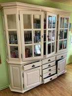 Grote Crèmekleurige Boekenkast met Vitrinekasten en Lades, Ophalen, Gebruikt, 200 cm of meer, 200 cm of meer