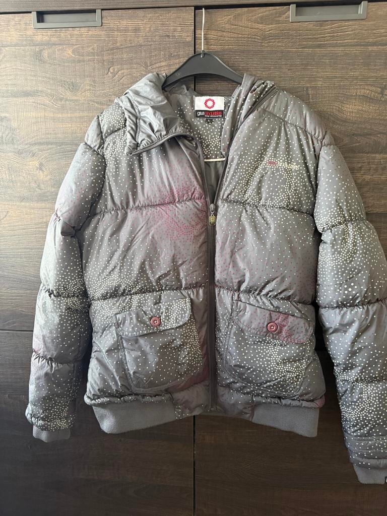 Gsus sindustries voorjaarsjas grijze coat met muts / zakken, Ophalen, Zo goed als nieuw, Maat 42/44 (L), Grijs
