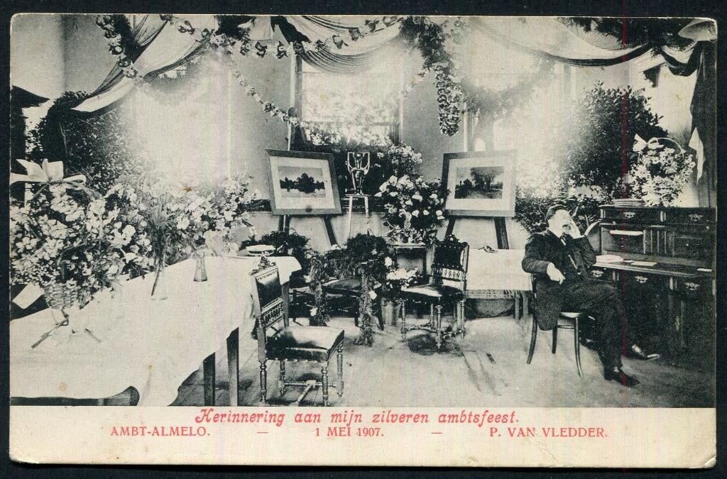 Herinnering aan mijn zilveren ambtsfeest, AMBT Almelo 1907, Ophalen of Verzenden, Voor 1920, Ongelopen, Overijssel