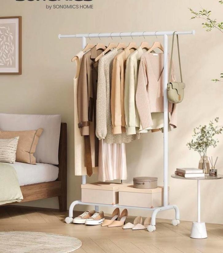 Verrijdbaar Kledingrek met Wielen - Wit NIEUW, Kleding | Dames, Kledingrekken, Nieuw, Met wielen, Ophalen