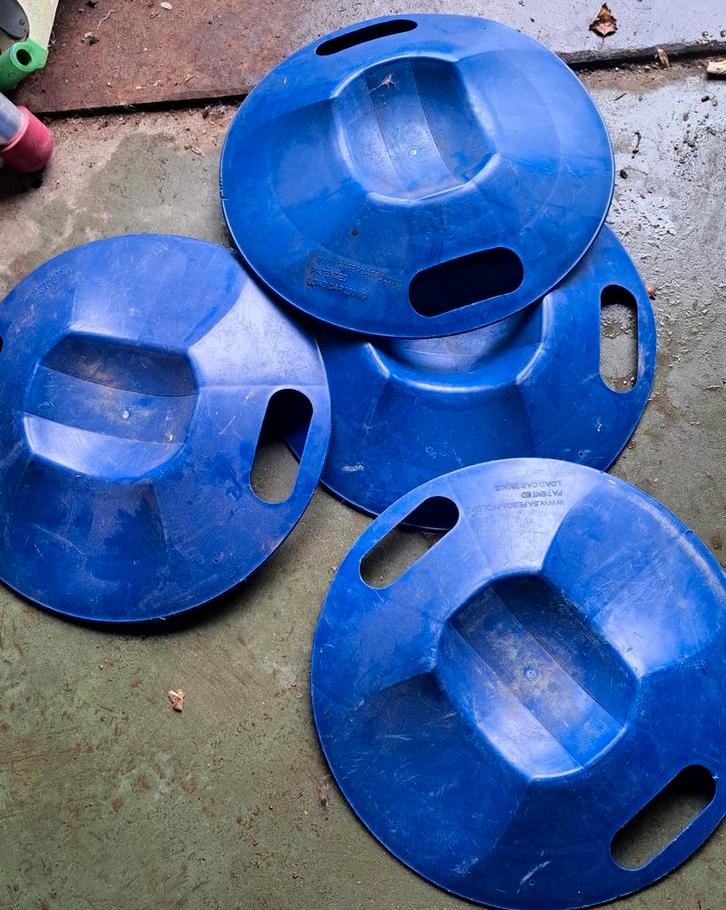 Te koop 4 stuks onderzetters voor rolsteiger wielen, Doe-het-zelf en Verbouw, Steigers, Nieuw, Rolsteiger of Kamersteiger, Minder dan 2 meter