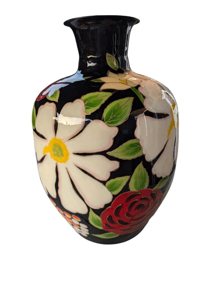SALE:Colmore, emaille vaas FLOWERS, 34x34x48cm, €129 nu €75, Huis en Inrichting, Woonaccessoires | Vazen, Overige materialen, Ophalen of Verzenden
