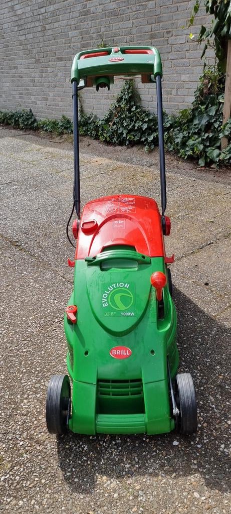 Brill Evolution 33 EF Elektrische Grasmaaier 1000W, Cirkelmaaier, Gebruikt, Elektrische grasmaaier, Opvangbak