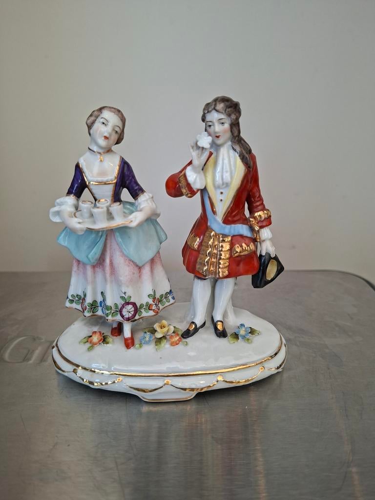 Antiek Capodimonte Porseleinen Beeldje - Napels Italië, Ophalen of Verzenden